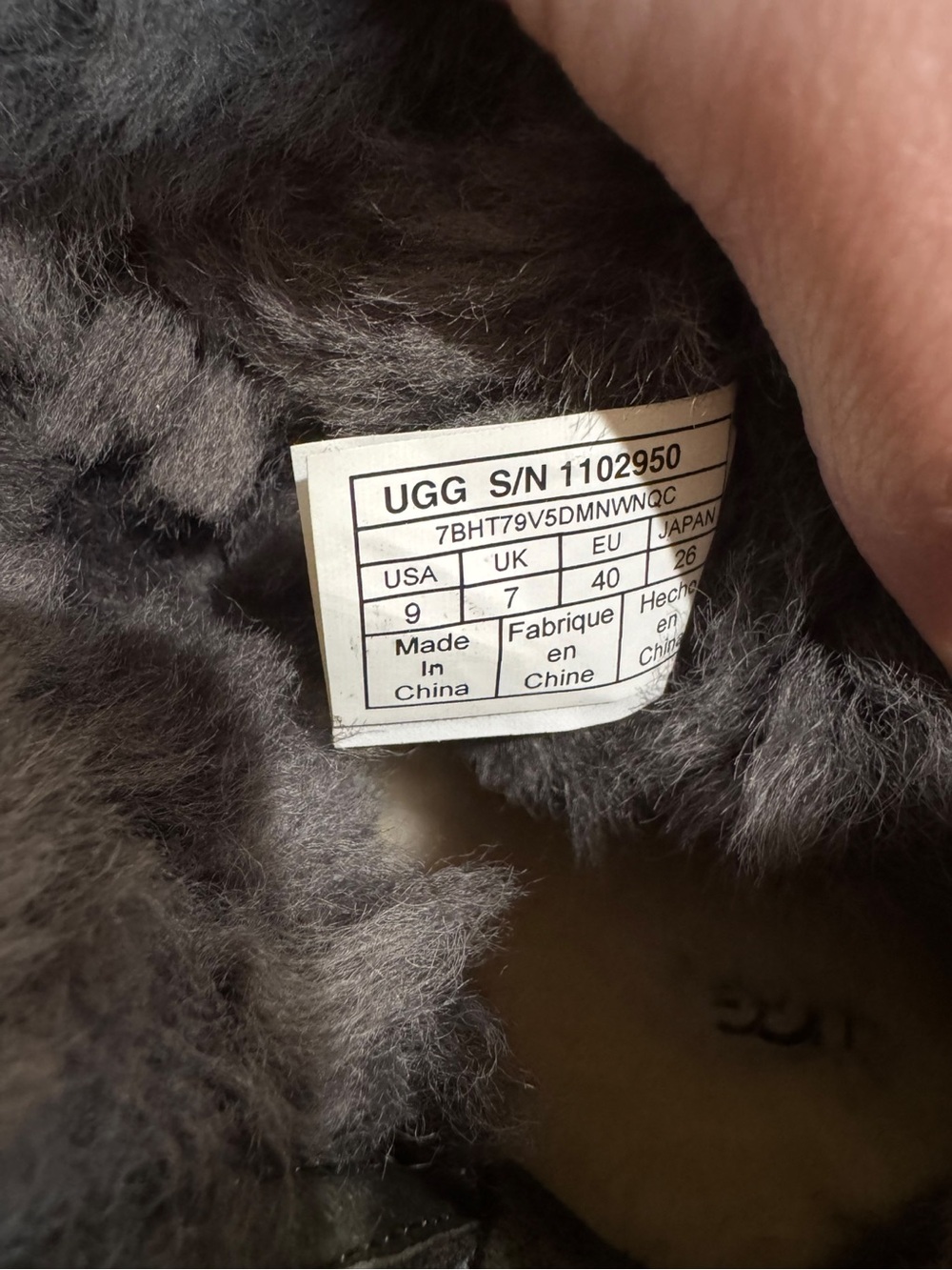 UGG Rare Fluff Punk Grey Leather Sheepskin Shearling Boots Size 9 NIB - Picture 3 of 16
